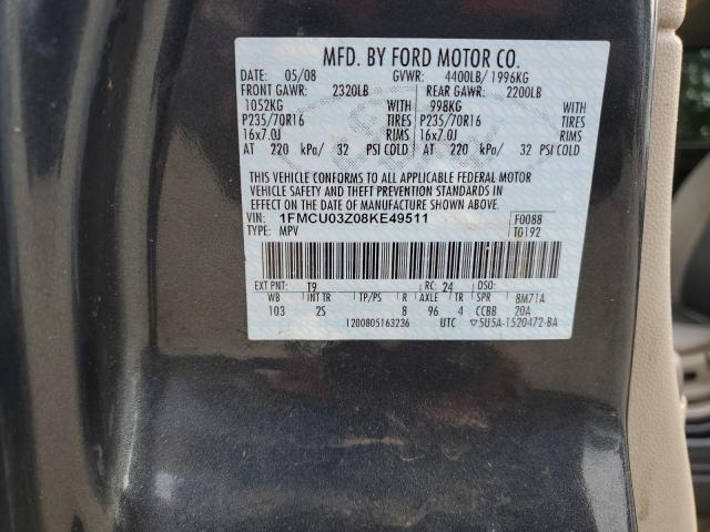 2008 Ford Escape Xlt VIN: 1FMCU03Z08KE49511 Lot: 53013314