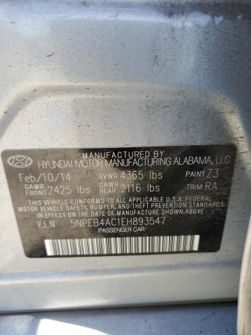 2014 Hyundai Sonata Gls VIN: 5NPEB4AC1EH893547 Lot: 54747504