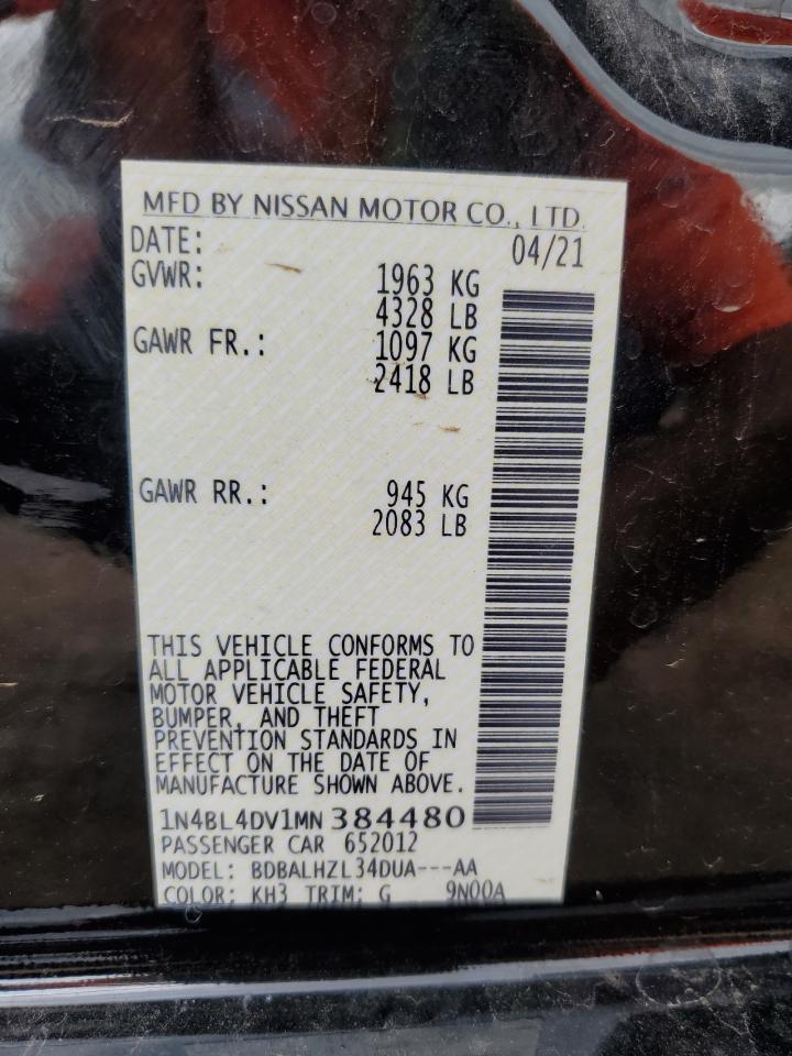 1N4BL4DV1MN384480 2021 Nissan Altima Sv