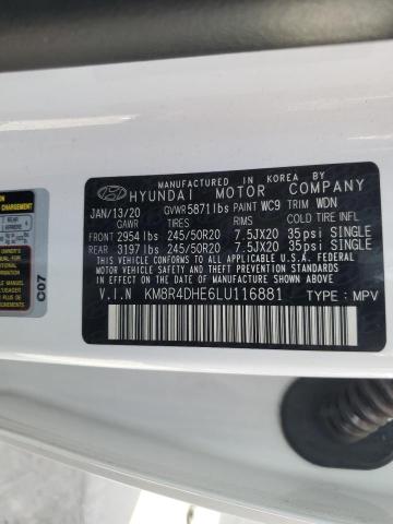 2020 Hyundai Palisade Sel VIN: KM8R4DHE6LU116881 Lot: 56422174