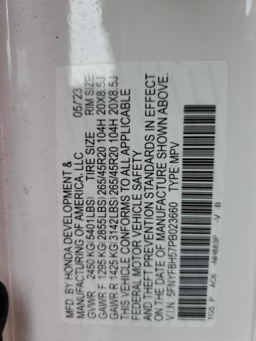 2023 Honda Passport Exl VIN: 5FNYF8H57PB023660 Lot: 61588704