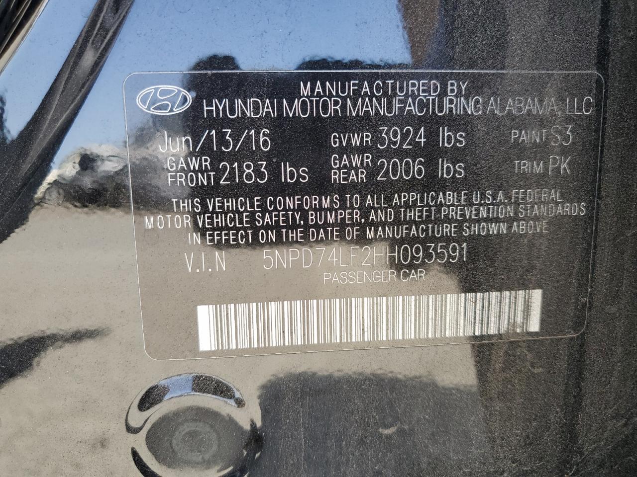 5NPD74LF2HH093591 2017 Hyundai Elantra Se