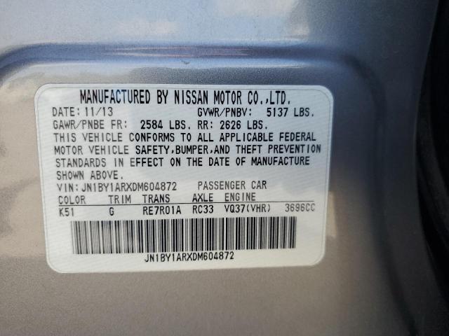 2013 Infiniti M37 X VIN: JN1BY1ARXDM604872 Lot: 52653184