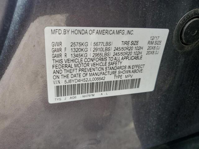 2018 Acura Mdx Technology VIN: 5J8YD4H52JL006642 Lot: 53338714