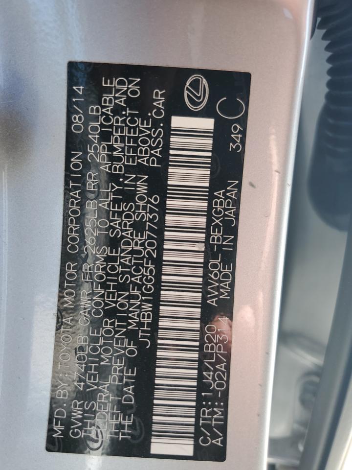 JTHBW1GG5F2077376 2015 Lexus Es 300H