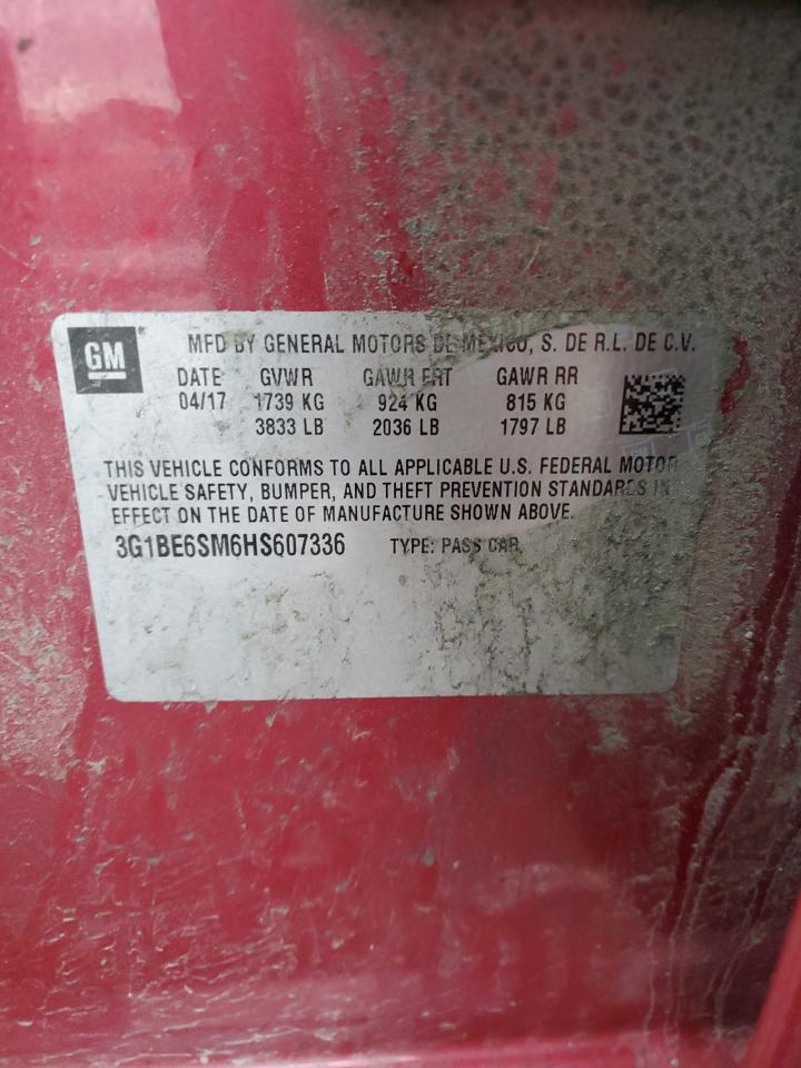 3G1BE6SM6HS607336 2017 Chevrolet Cruze Lt