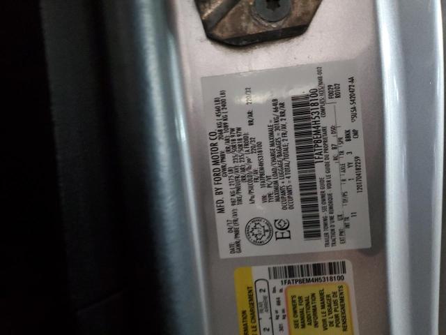 2017 Ford Mustang VIN: 1FATP8EM4H5318100 Lot: 53971134