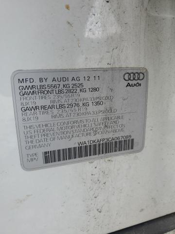 2012 Audi Q5 Premium Plus VIN: WA1DKAFP3CA067089 Lot: 55804544