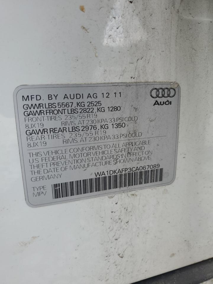 WA1DKAFP3CA067089 2012 Audi Q5 Premium Plus