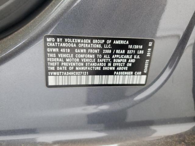 2017 Volkswagen Passat Se VIN: 1VWGT7A34HC027121 Lot: 55939374