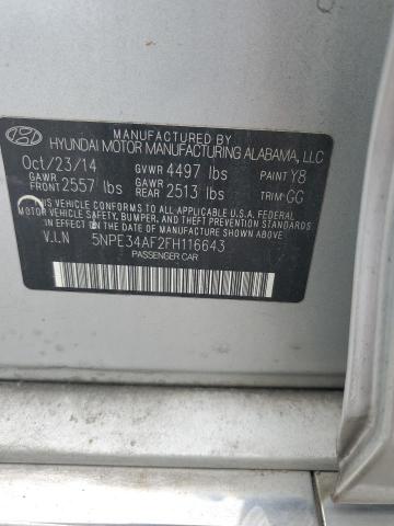 2015 HYUNDAI SONATA SPO - 5NPE34AF2FH116643