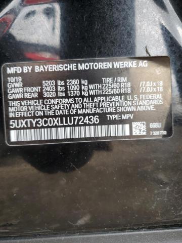 2020 BMW X3 Sdrive30I VIN: 5UXTY3C0XLLU72436 Lot: 56905084