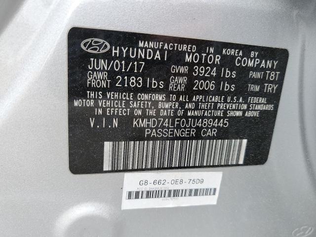 KMHD74LF0JU489445 2018 Hyundai Elantra Se