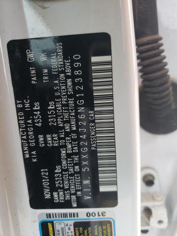 2022 Kia K5 Lx VIN: 5XXG24J26NG123890 Lot: 55468414