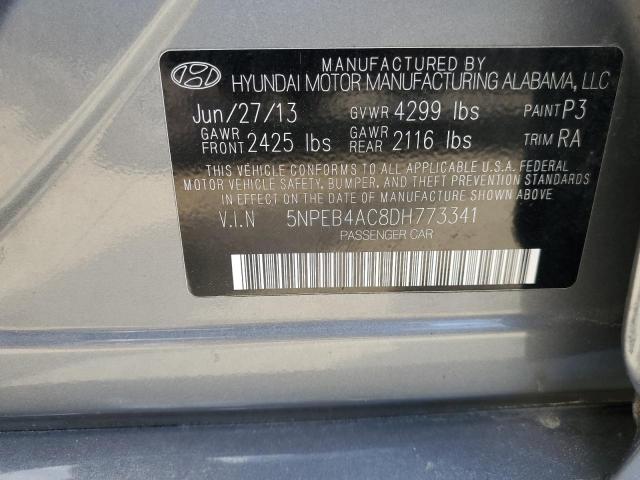 2013 Hyundai Sonata Gls VIN: 5NPEB4AC8DH773341 Lot: 50004194