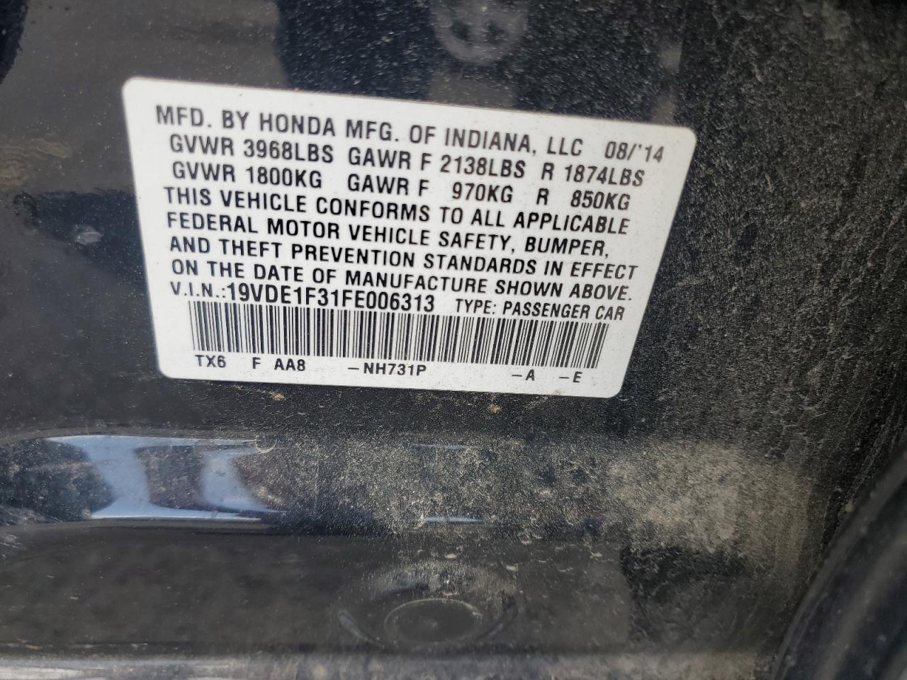 19VDE1F31FE006313 2015 Acura Ilx 20