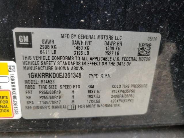 2014 GMC Acadia Slt-1 VIN: 1GKKRRKD0EJ361348 Lot: 54615354
