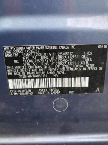 2010 Toyota Rav4 VIN: 2T3BF4DVXAW059154 Lot: 53047764