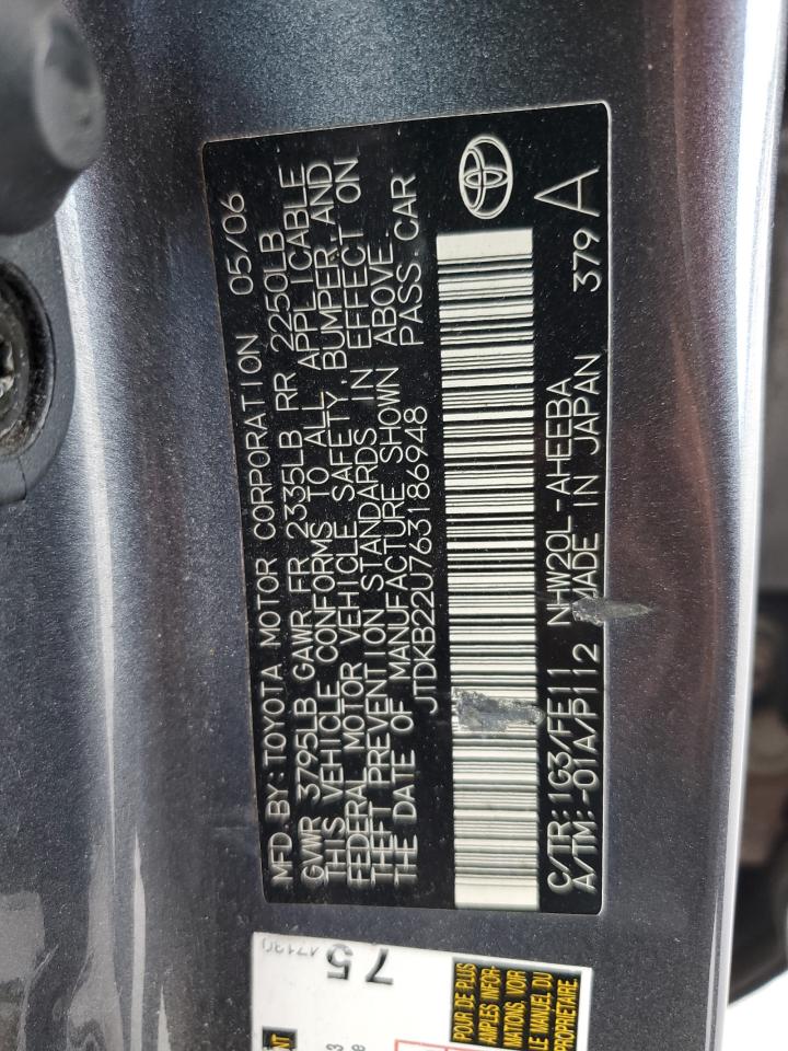 JTDKB22U763186948 2006 Toyota Prius