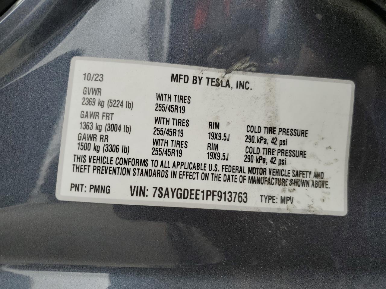 7SAYGDEE1PF913763 2023 Tesla Model Y