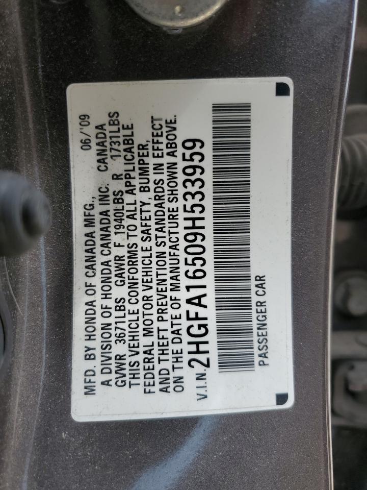 2HGFA16509H533959 2009 Honda Civic Lx