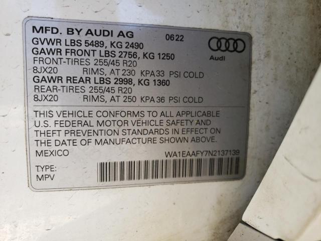 VIN WA1EAAFY7N2137139 2022 Audi Q5, Premium Plus 45 no.13