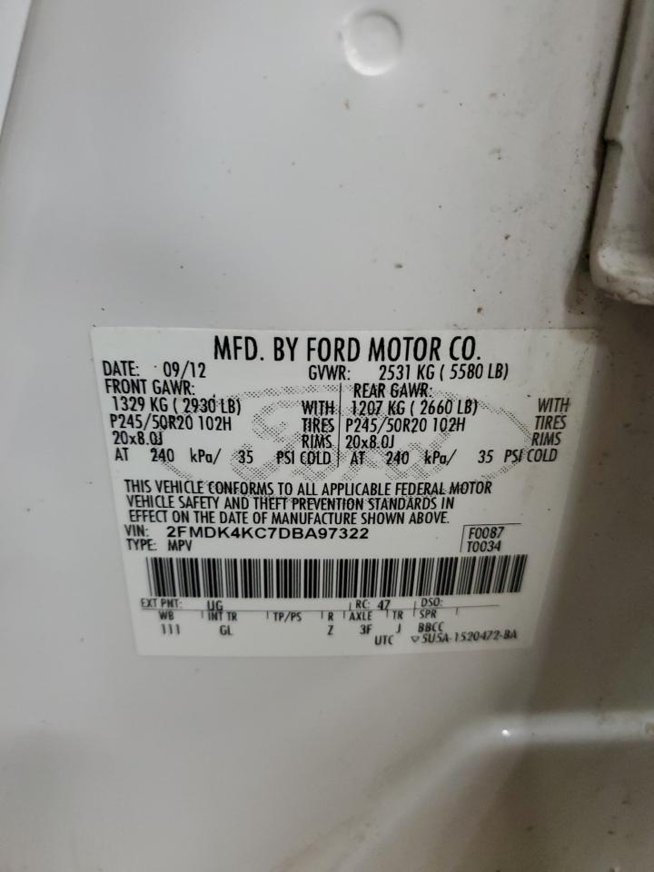 2FMDK4KC7DBA97322 2013 Ford Edge Limited