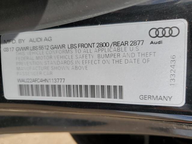 2017 Audi A7 Prestige VIN: WAU22AFC4HN113777 Lot: 53667004