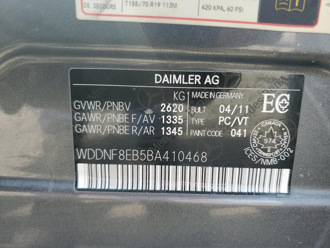 WDDNF8EB5BA410468 2011 Mercedes-Benz S 450 4Matic