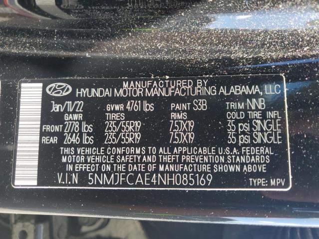 2022 Hyundai Tucson Sel VIN: 5NMJFCAE4NH085169 Lot: 56452314