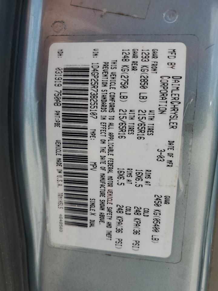 1D4GP25R73B255107 2003 Dodge Caravan Se