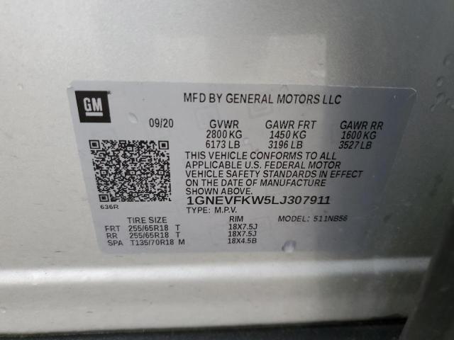 2020 Chevrolet Traverse Ls VIN: 1GNEVFKW5LJ307911 Lot: 54386264