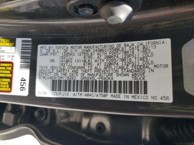 2013 Toyota Tacoma Double Cab VIN: 3TMLU4EN1DM118283 Lot: 56409024