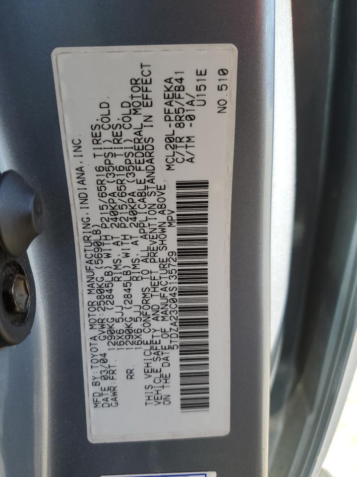 5TDZA23C04S135729 2004 Toyota Sienna Ce