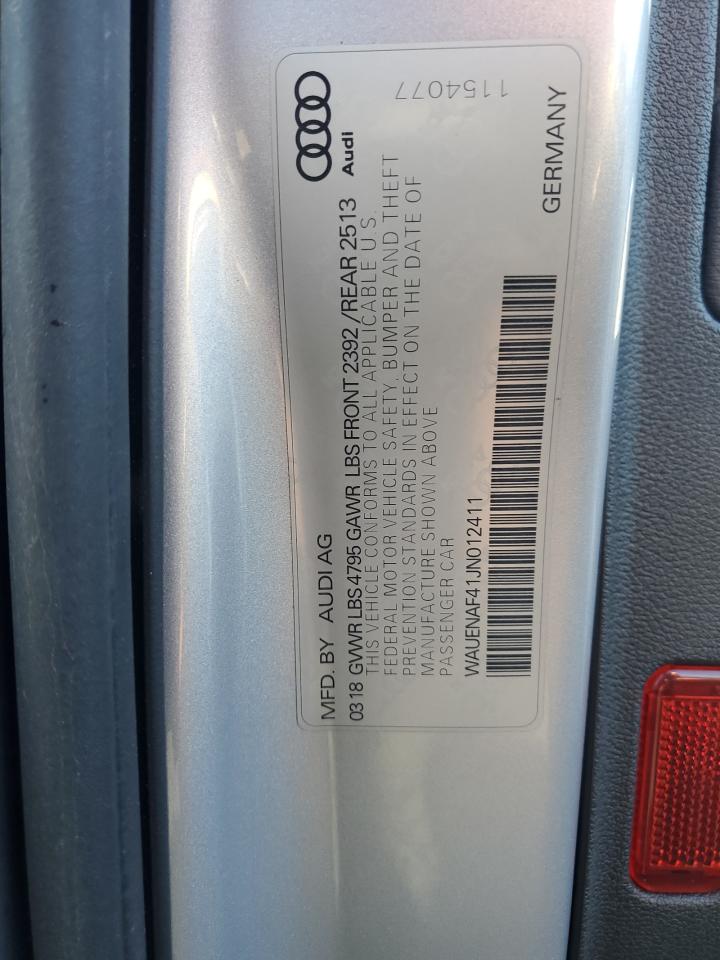 WAUENAF41JN012411 2018 Audi A4 Premium Plus