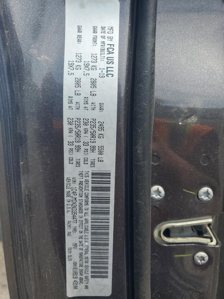 1C4PJMDX2KD354477 2019 Jeep Cherokee Limited