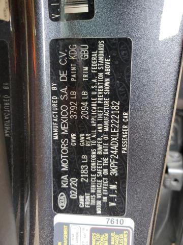 2020 Kia Forte Fe VIN: 3KPF24ADXLE222182 Lot: 55742594