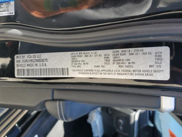 2022 JEEP GRAND CHER - 1C4RJHBG2N8558275