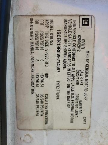 1997 Chevrolet Gmt-400 K1500 VIN: 1GCEK19R0VE214567 Lot: 57218844