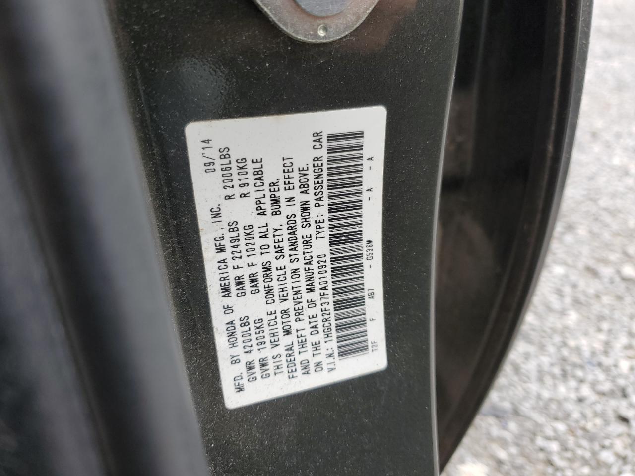 1HGCR2F37FA010920 2015 Honda Accord Lx