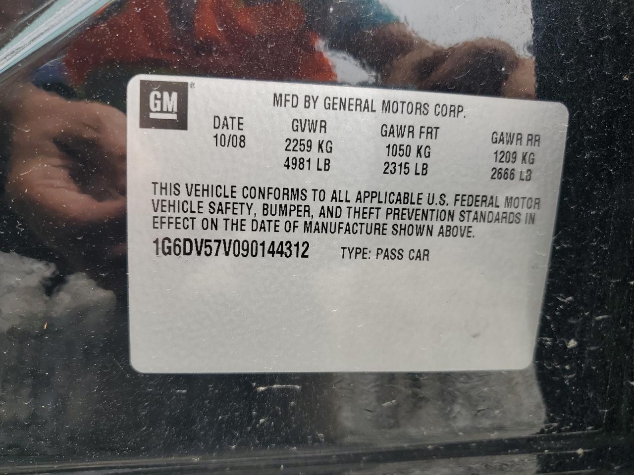 1G6DV57V090144312 2009 Cadillac Cts Hi Feature V6