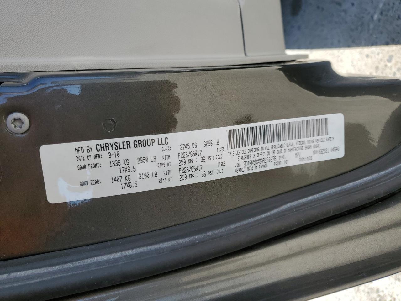 2D4RN5DX9AR290276 2010 Dodge Grand Caravan Sxt