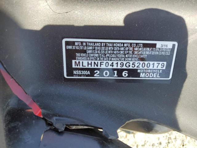 2016 HONDA NSS300 A MLHNF0419G5200179
