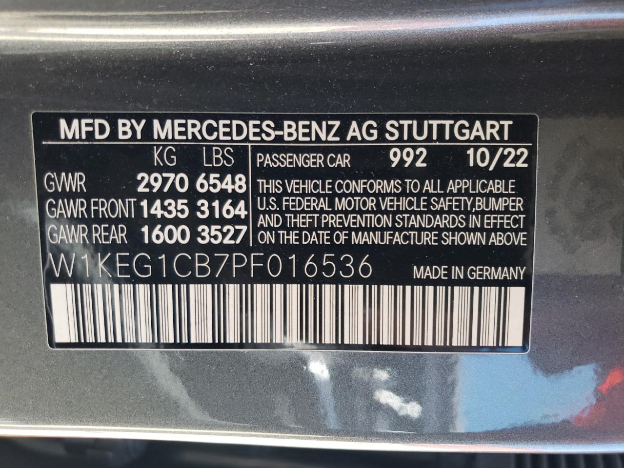 W1KEG1CB7PF016536 2023 Mercedes-Benz Eqe Sedan 350 4Matic