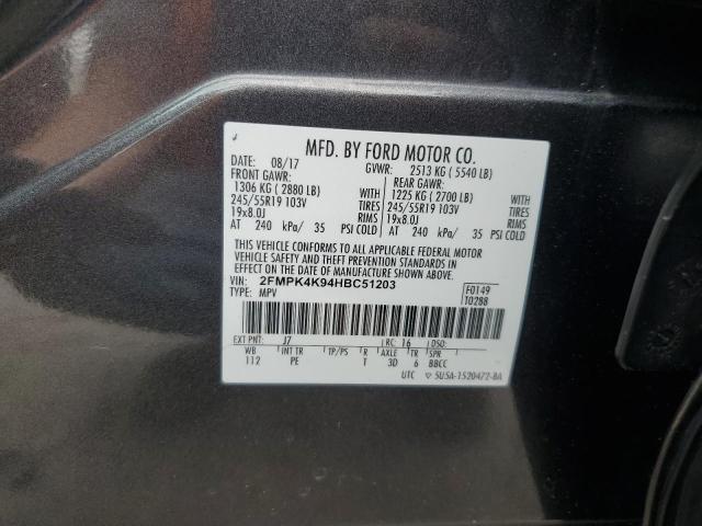 2017 Ford Edge Titanium VIN: 2FMPK4K94HBC51203 Lot: 54845594