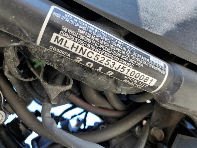 2018 HONDA CB300 FA MLHNC5253J5100081
