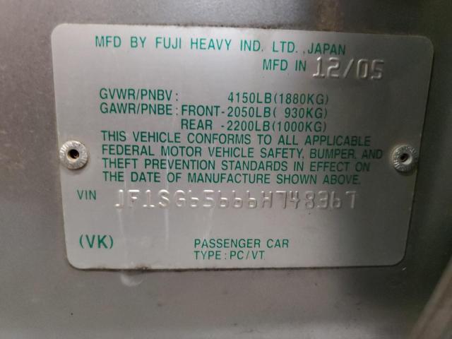 2006 Subaru Forester 2.5X Premium VIN: JF1SG65666H748367 Lot: 55354524