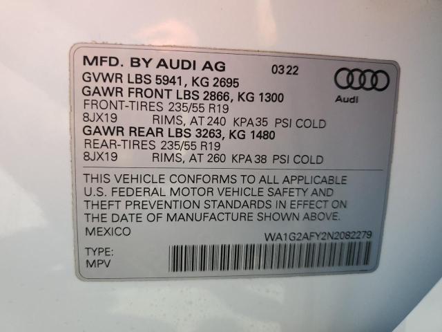 2022 Audi Q5 E Premium 55 VIN: WA1G2AFY2N2082279 Lot: 56649124