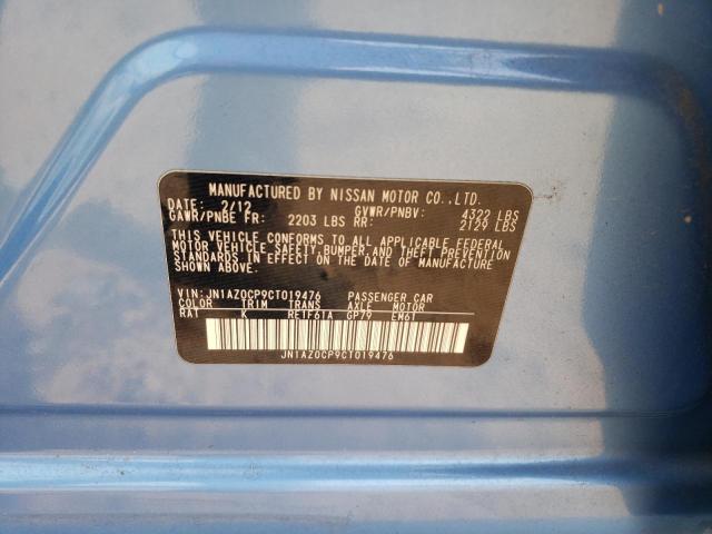 2012 Nissan Leaf Sv VIN: JN1AZ0CP9CT019476 Lot: 56882514
