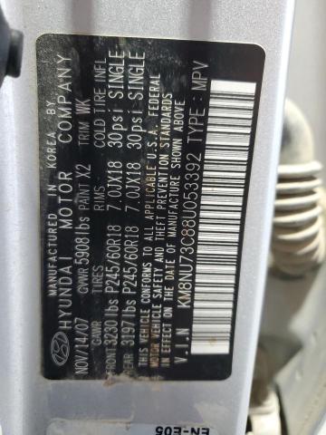 2008 Hyundai Veracruz Gls VIN: KM8NU73C88U053392 Lot: 57153494